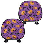 Halloween Bat And Pumpkin Pattern Print Car Headrest Covers