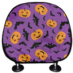 Halloween Bat And Pumpkin Pattern Print Car Headrest Covers