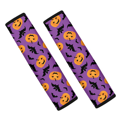 Halloween Bat And Pumpkin Pattern Print Car Seat Belt Covers