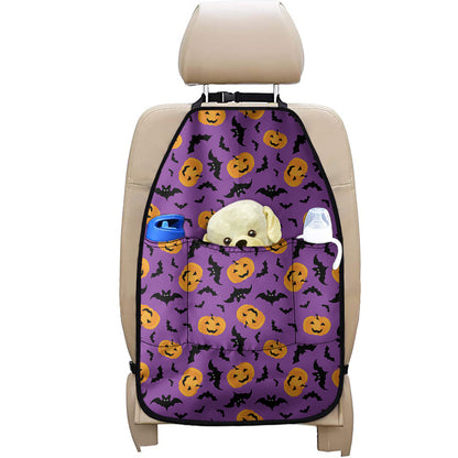 Halloween Bat And Pumpkin Pattern Print Car Seat Organizers