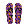 Halloween Bat And Pumpkin Pattern Print Flip Flops