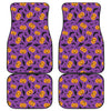 Halloween Bat And Pumpkin Pattern Print Front and Back Car Floor Mats