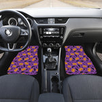 Halloween Bat And Pumpkin Pattern Print Front and Back Car Floor Mats