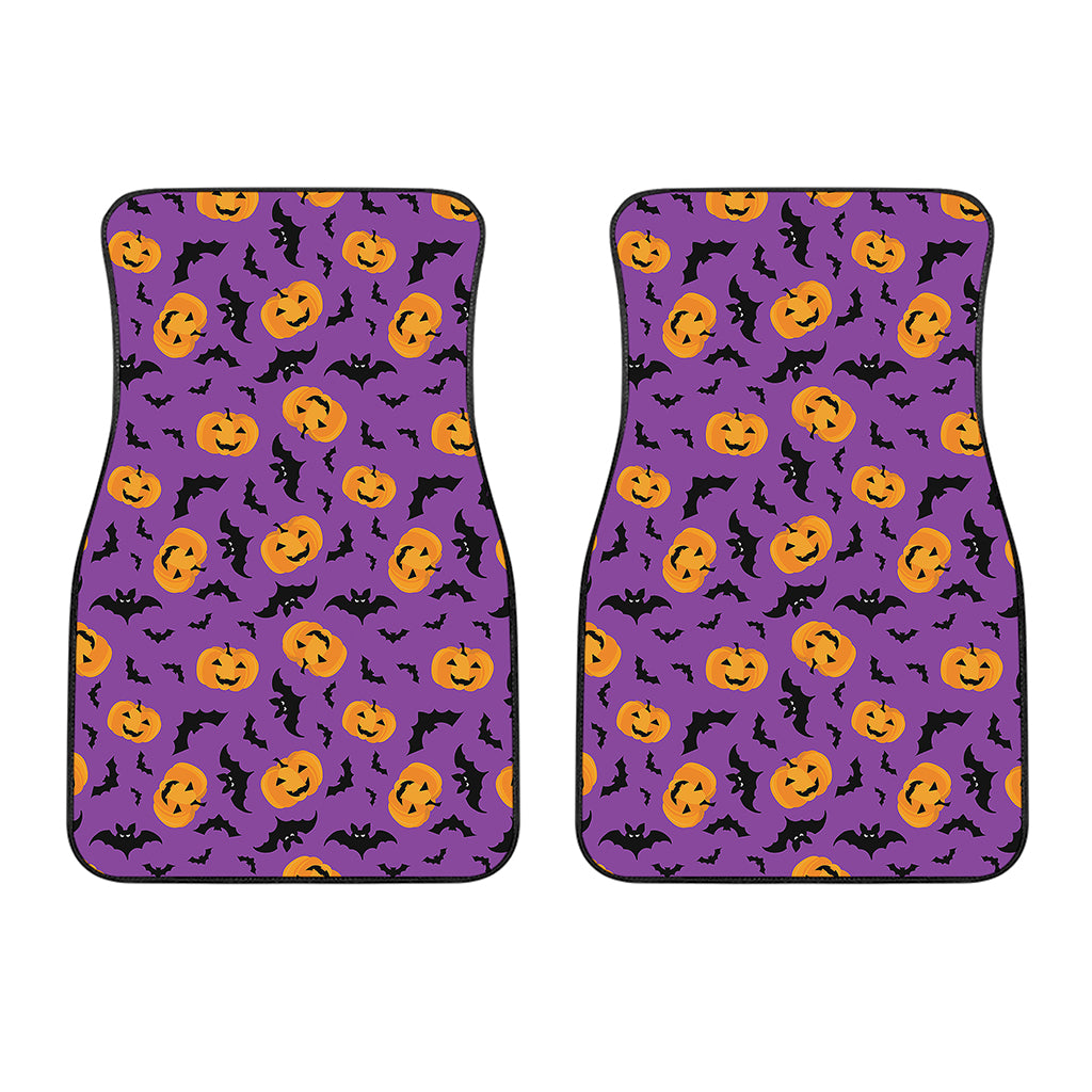 Halloween Bat And Pumpkin Pattern Print Front Car Floor Mats