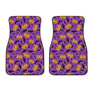 Halloween Bat And Pumpkin Pattern Print Front Car Floor Mats