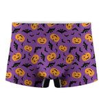 Halloween Bat And Pumpkin Pattern Print Men's Boxer Briefs