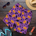 Halloween Bat And Pumpkin Pattern Print Men's Shorts