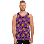 Halloween Bat And Pumpkin Pattern Print Men's Tank Top