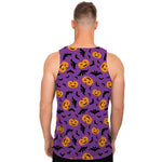 Halloween Bat And Pumpkin Pattern Print Men's Tank Top