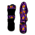 Halloween Bat And Pumpkin Pattern Print Muay Thai Shin Guard