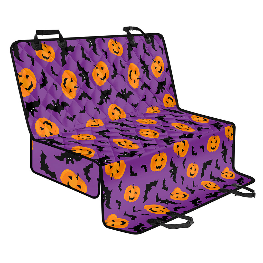 Halloween Bat And Pumpkin Pattern Print Pet Car Back Seat Cover