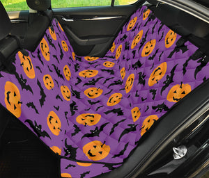 Halloween Bat And Pumpkin Pattern Print Pet Car Back Seat Cover