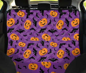 Halloween Bat And Pumpkin Pattern Print Pet Car Back Seat Cover