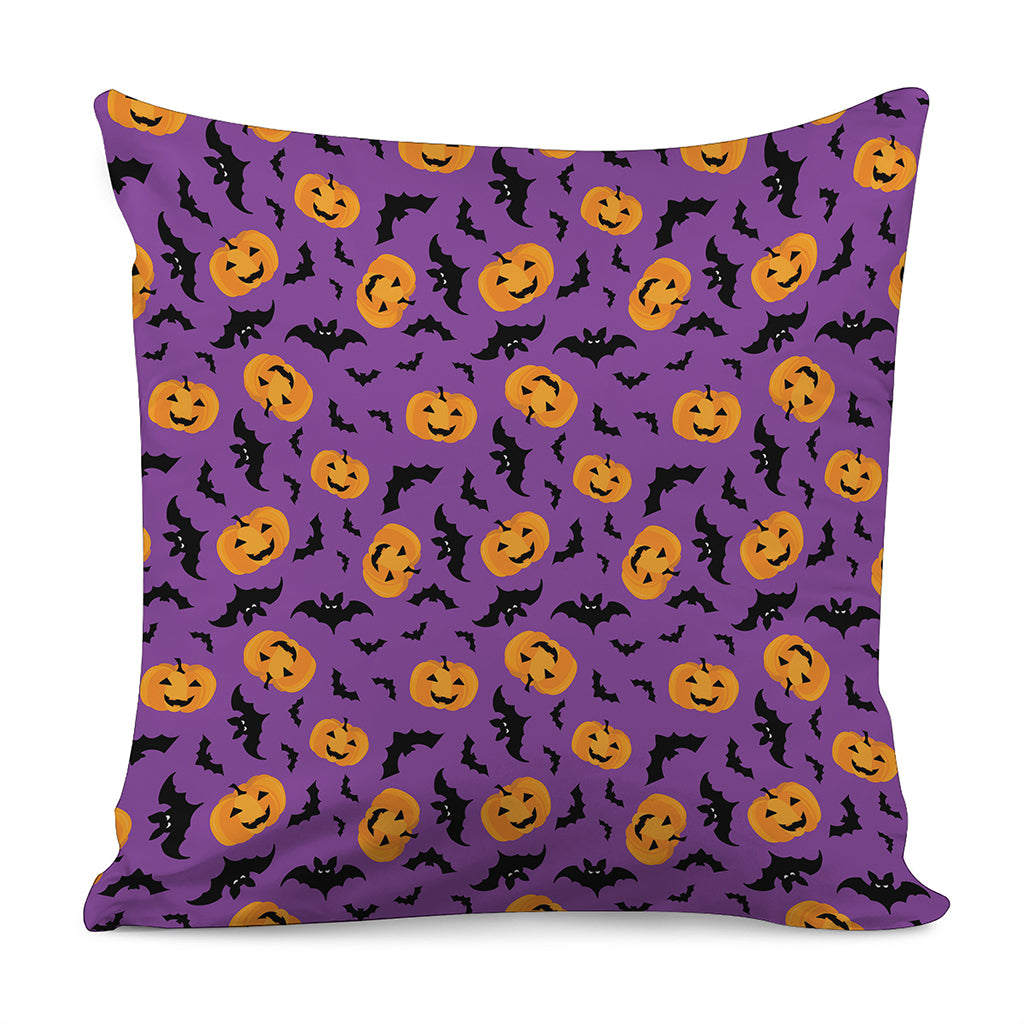 Halloween Bat And Pumpkin Pattern Print Pillow Cover