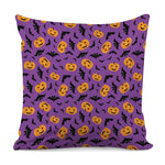 Halloween Bat And Pumpkin Pattern Print Pillow Cover