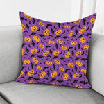 Halloween Bat And Pumpkin Pattern Print Pillow Cover
