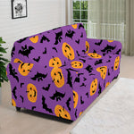 Halloween Bat And Pumpkin Pattern Print Sofa Cover