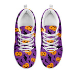 Halloween Bat And Pumpkin Pattern Print White Sneakers