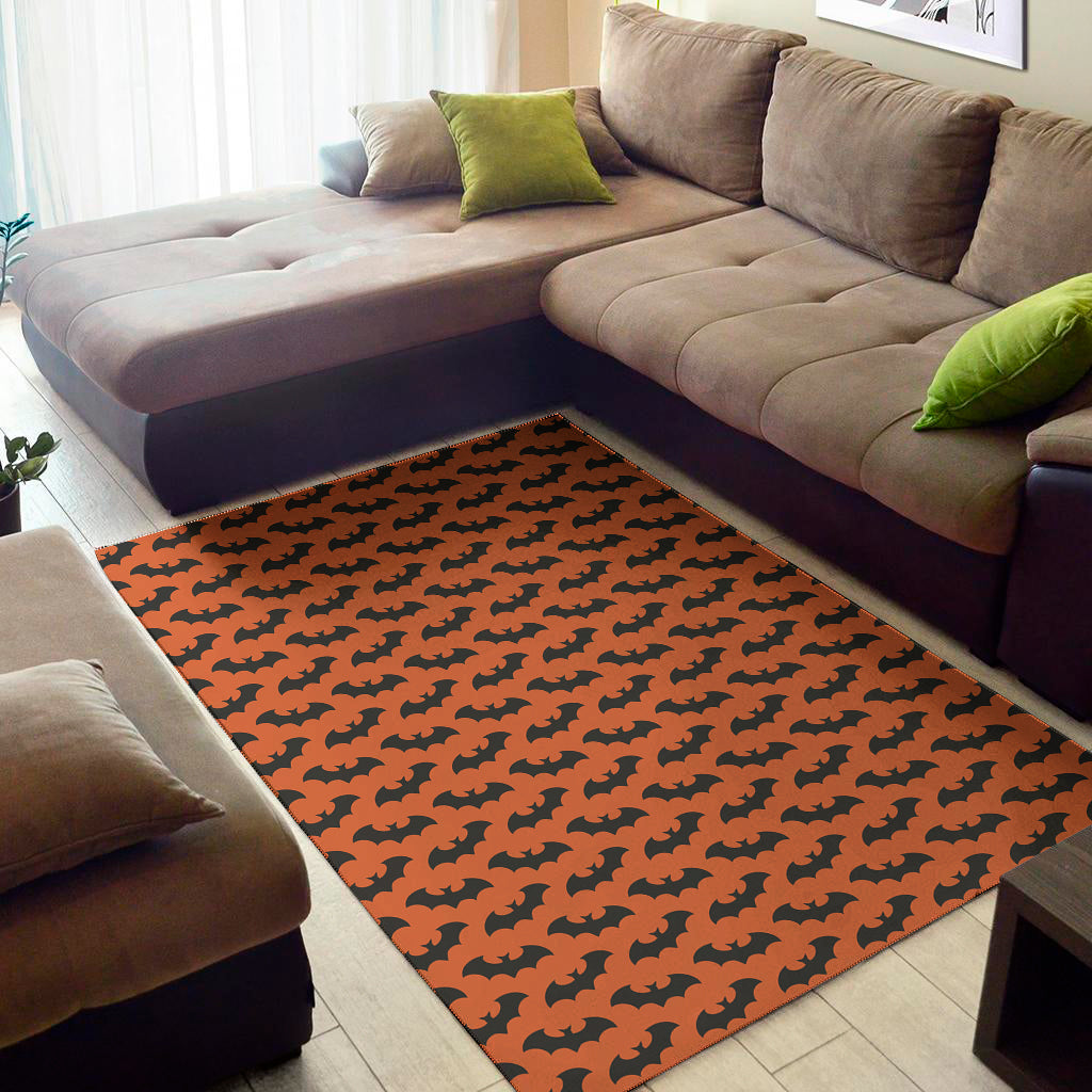 Halloween Bat Pattern Print Area Rug