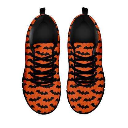 Halloween Bat Pattern Print Black Sneakers