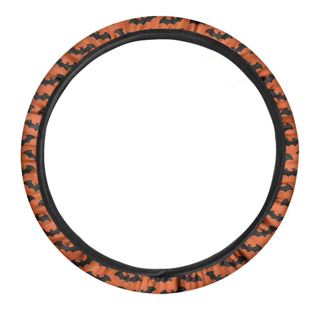 Halloween Bat Pattern Print Car Steering Wheel Cover
