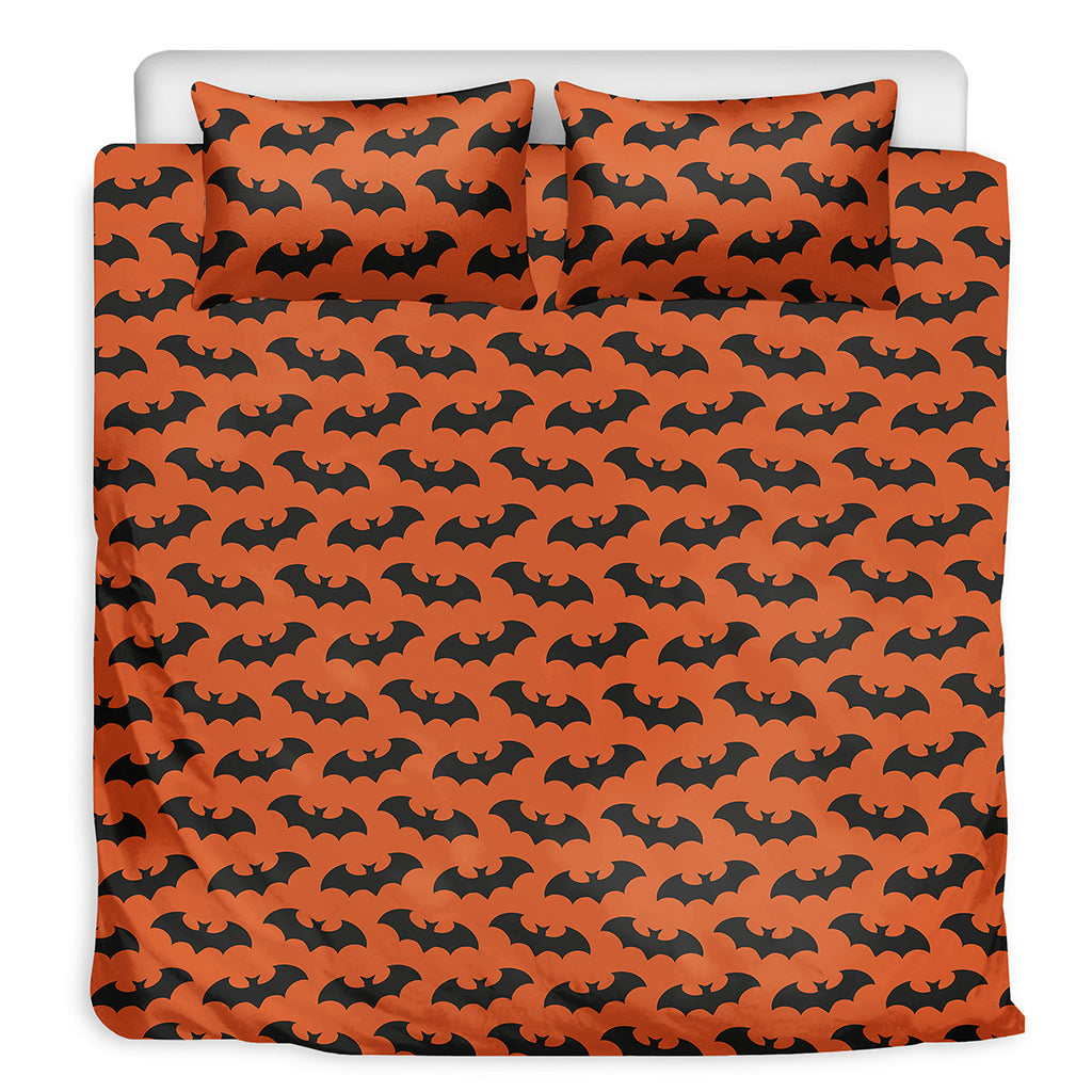 Halloween Bat Pattern Print Duvet Cover Bedding Set