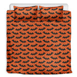 Halloween Bat Pattern Print Duvet Cover Bedding Set