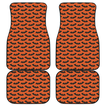 Halloween Bat Pattern Print Front and Back Car Floor Mats