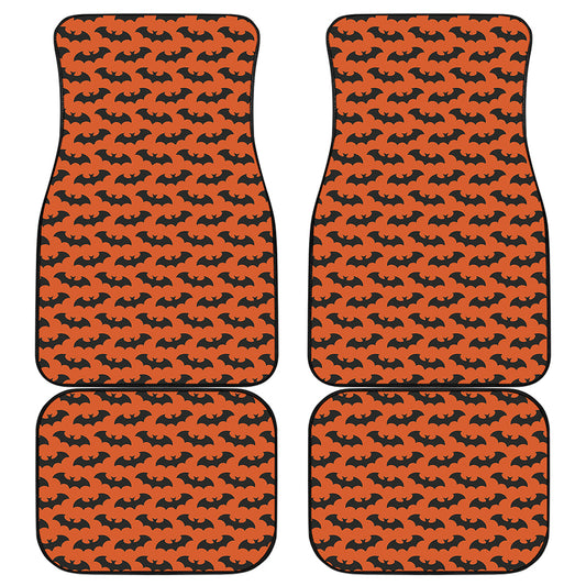 Halloween Bat Pattern Print Front and Back Car Floor Mats