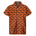 Halloween Bat Pattern Print Men's Short Sleeve Shirt