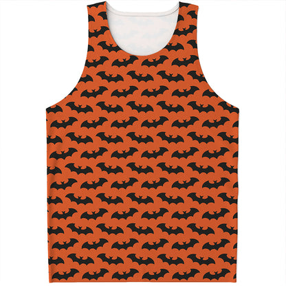 Halloween Bat Pattern Print Men's Tank Top