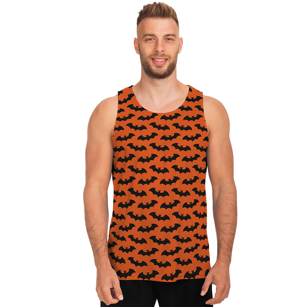 Halloween Bat Pattern Print Men's Tank Top