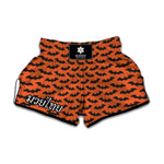 Halloween Bat Pattern Print Muay Thai Boxing Shorts