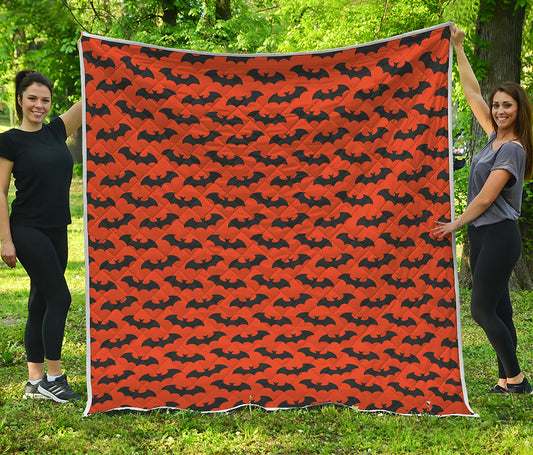Halloween Bat Pattern Print Quilt
