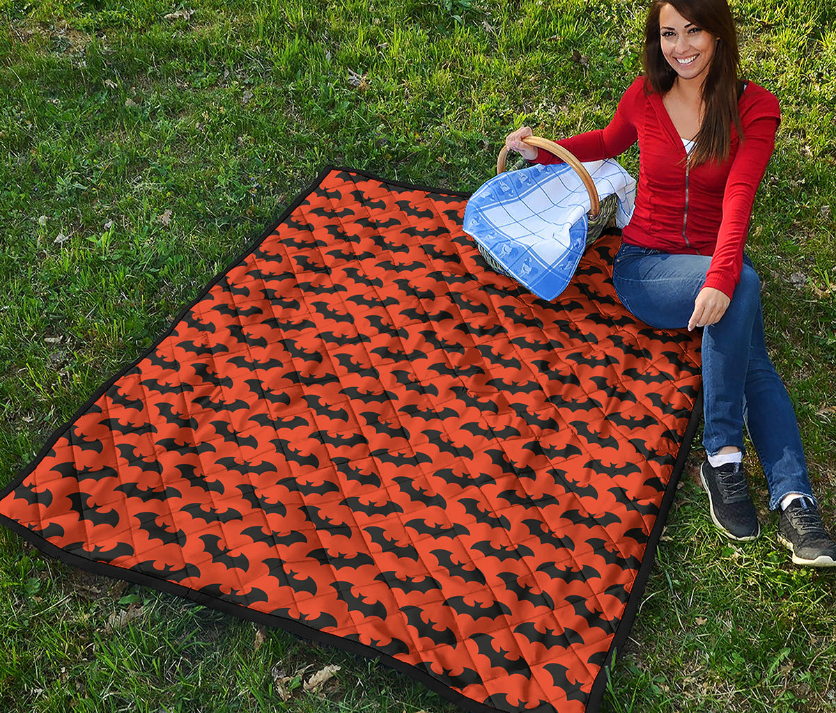 Halloween Bat Pattern Print Quilt