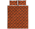 Halloween Bat Pattern Print Quilt Bed Set