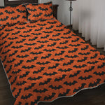 Halloween Bat Pattern Print Quilt Bed Set