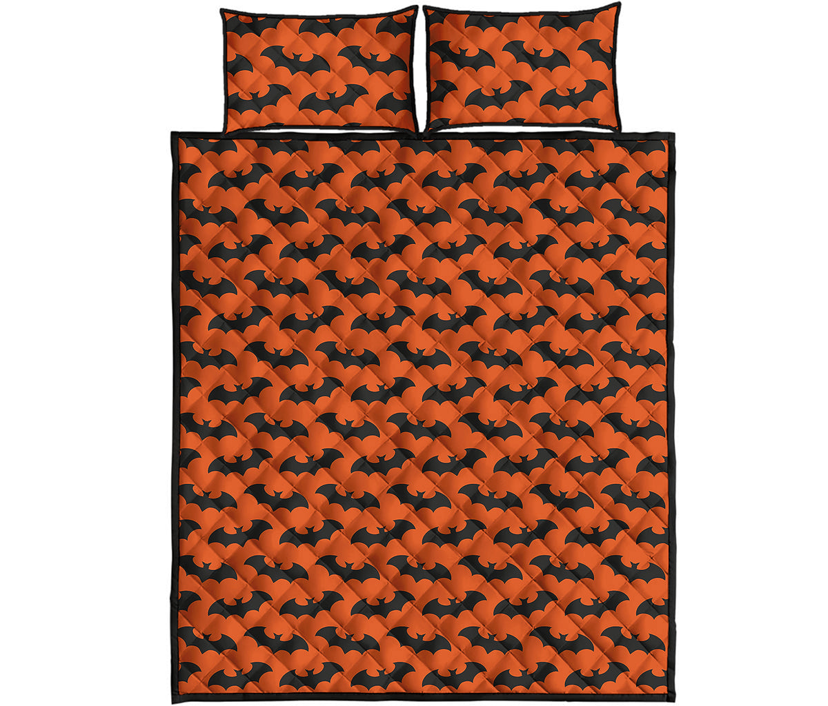 Halloween Bat Pattern Print Quilt Bed Set