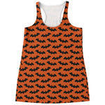 Halloween Bat Pattern Print Women's Racerback Tank Top