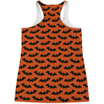 Halloween Bat Pattern Print Women's Racerback Tank Top