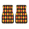 Halloween Black And Orange Argyle Print Front Car Floor Mats