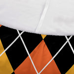 Halloween Black And Orange Argyle Print Sofa Cover