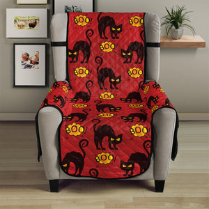 Halloween Black Cat Pattern Print Armchair Protector