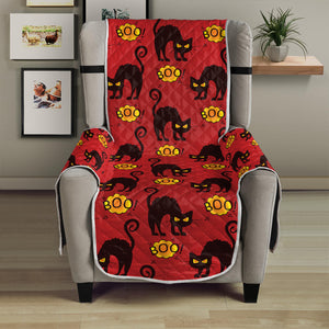 Halloween Black Cat Pattern Print Armchair Protector