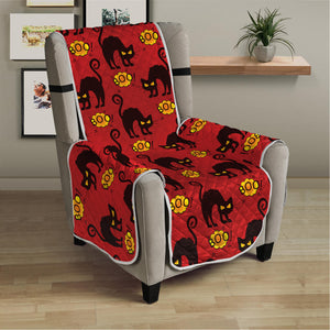 Halloween Black Cat Pattern Print Armchair Protector