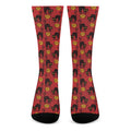 Halloween Black Cat Pattern Print Crew Socks