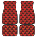 Halloween Black Cat Pattern Print Front and Back Car Floor Mats