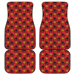 Halloween Black Cat Pattern Print Front and Back Car Floor Mats