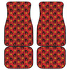 Halloween Black Cat Pattern Print Front and Back Car Floor Mats