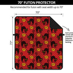 Halloween Black Cat Pattern Print Futon Protector